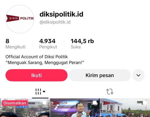 Diduga Tebar Konten Hoax, Akun Tiktok Diksipolitik.id Bisa Langsung dipidanakan